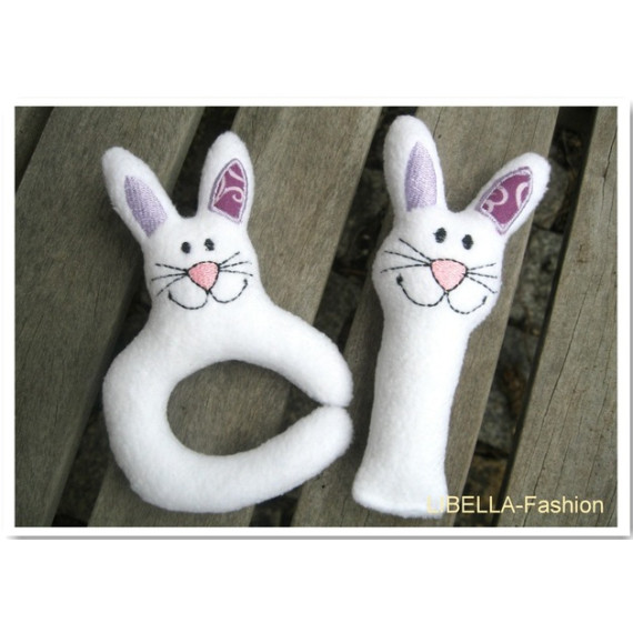 Stickdatei - Greifling & Rassel ♥ ITH Hase